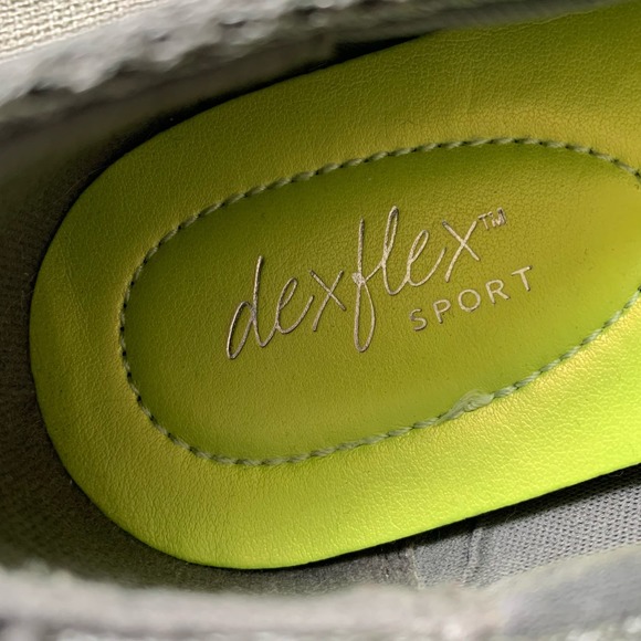 Dexflex Comfort Beccum Womens 7 1/2M Steel Grey Fabric w/ Folds at Toe, Flats - Picture 4 of 9